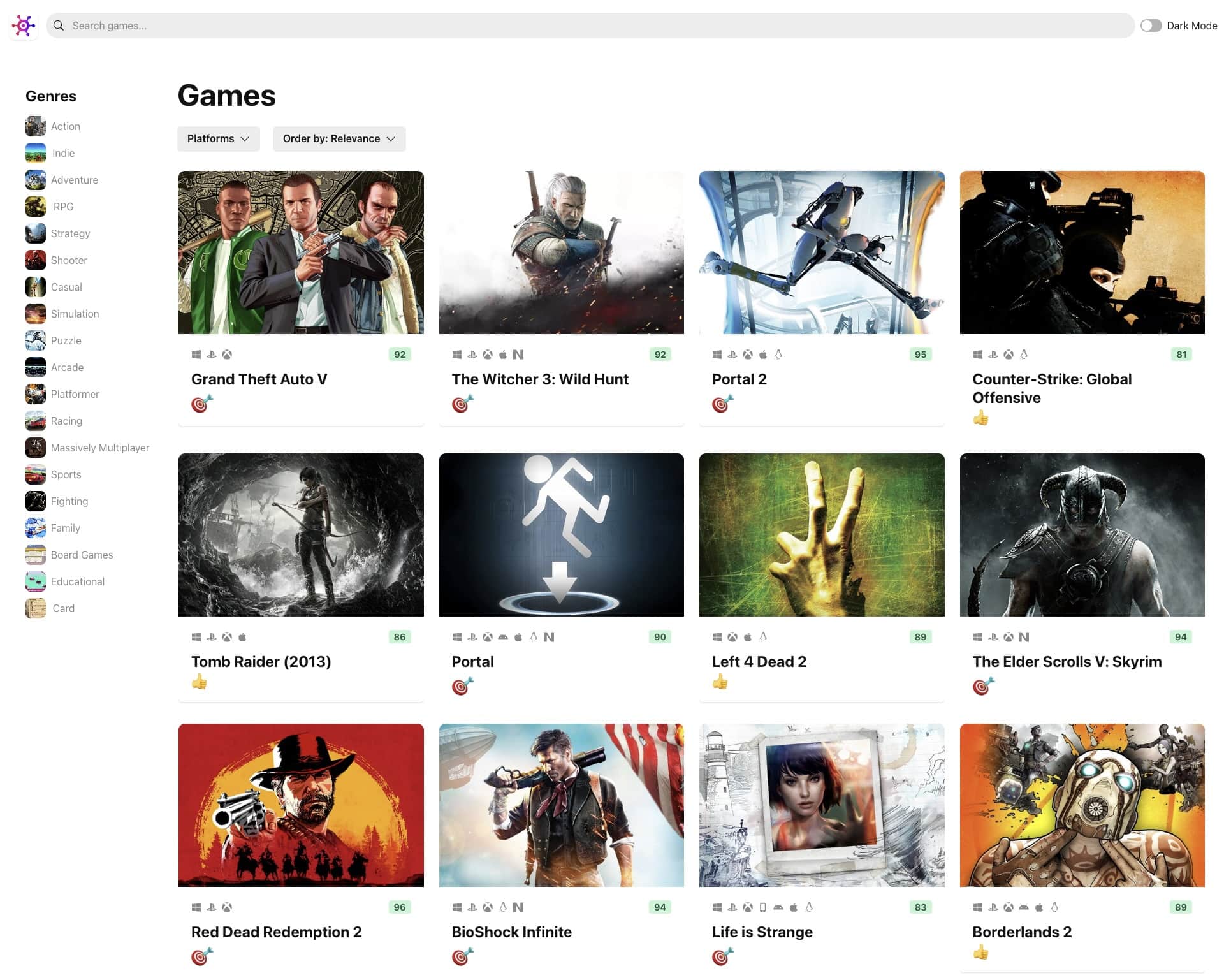 GameHub game discovery website